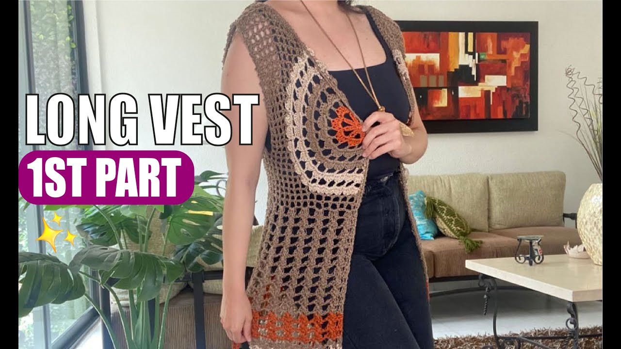 HOW TO Crochet a Mandala Long Vest (1ST PART) - EASY AND FAST - BY LAURA CEPEDA