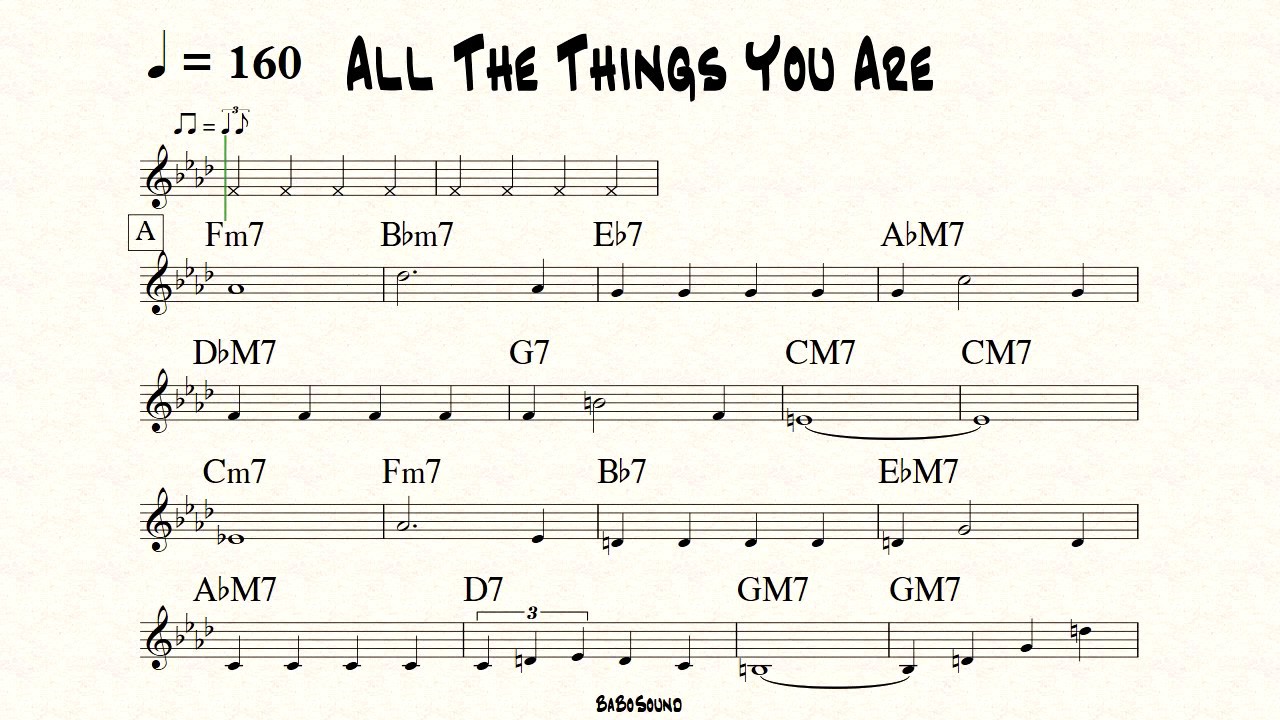 All The Things You Are Melody With Metronome (BPM 160)