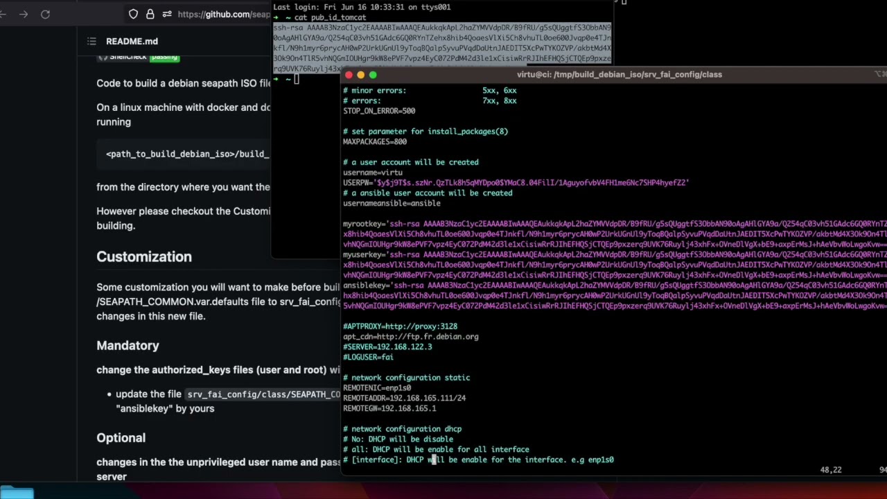 LF Energy SEAPATH: Build the Debian ISO and server deployment