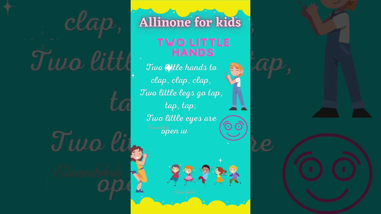 Two Little Hands #kidspoem #nurserypoem #rhymes #kidslearning #ytshorts #kidsshortsvideo