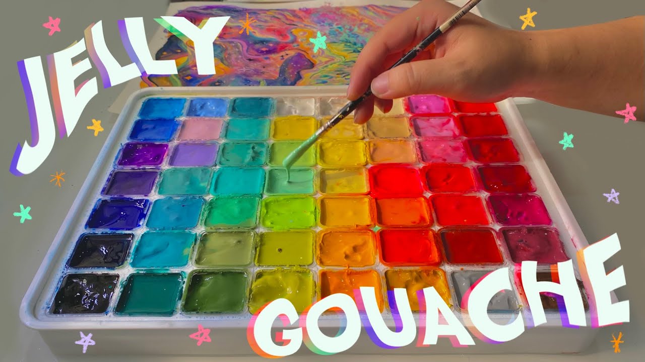 JELLY GOUACHE 🎨 (unboxing + speedpaint)
