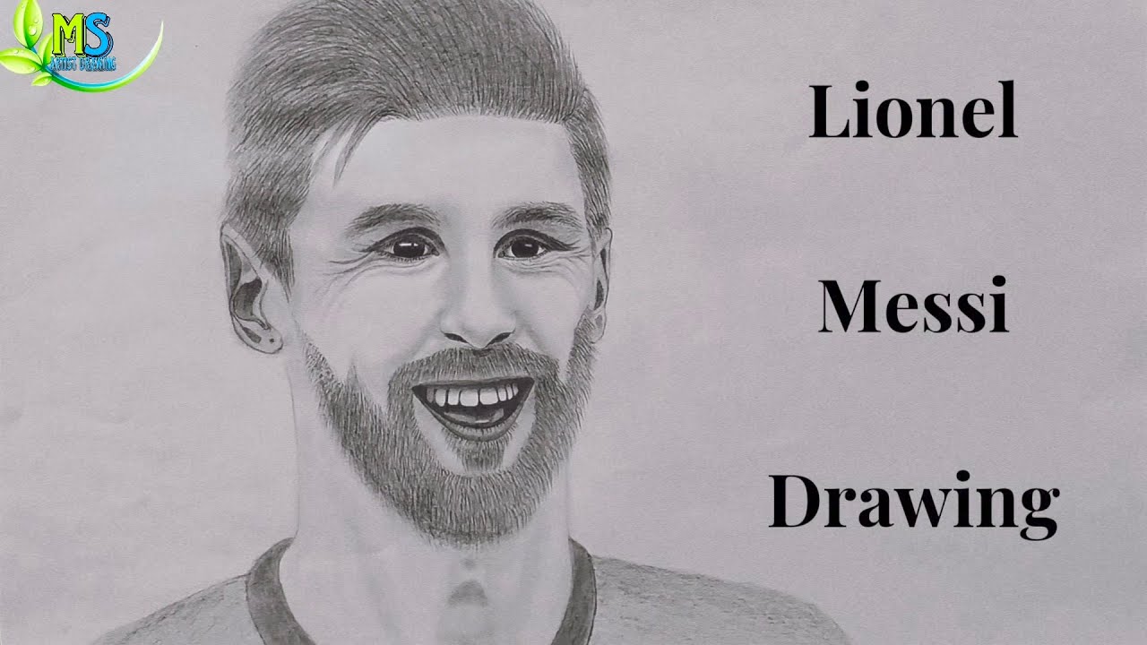 How To Draw a Realistic Lionel Messi // Messi's Smiling face Drawing Tutorial (Step by step)