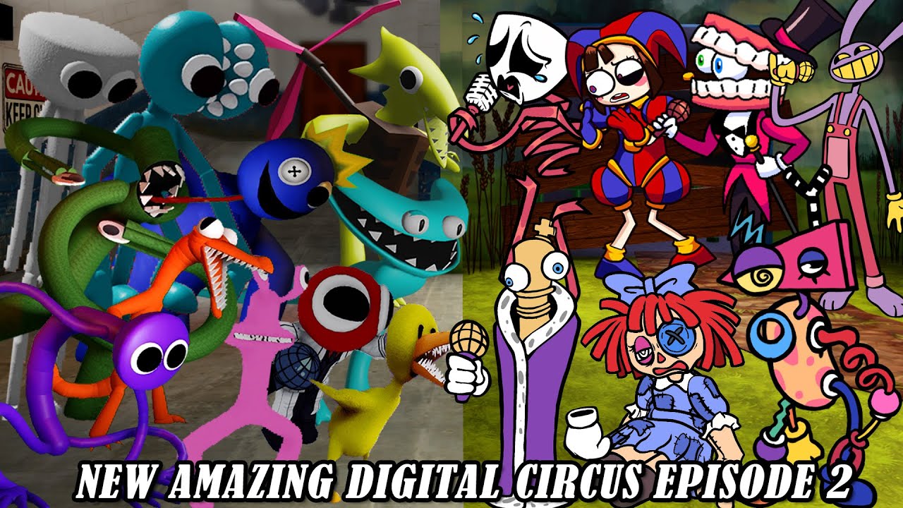 FNF NEW Amazing Digital Circus Episode 2 vs Rainbow Friends Chapter 2 Sings Friends To Your End