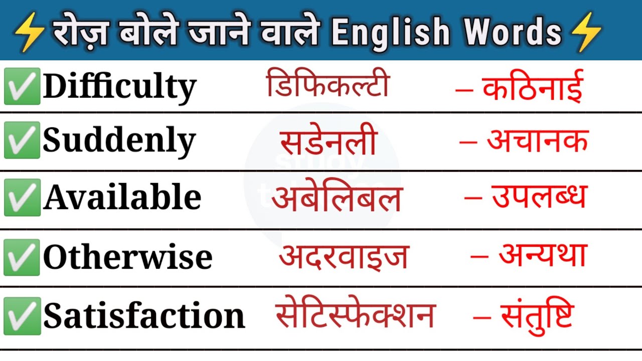 💥500+ रोज़ बोले जाने वाले अंग्रेजी शब्द ll Daily Use English Words Meaning Practice ll Vocabularyll 