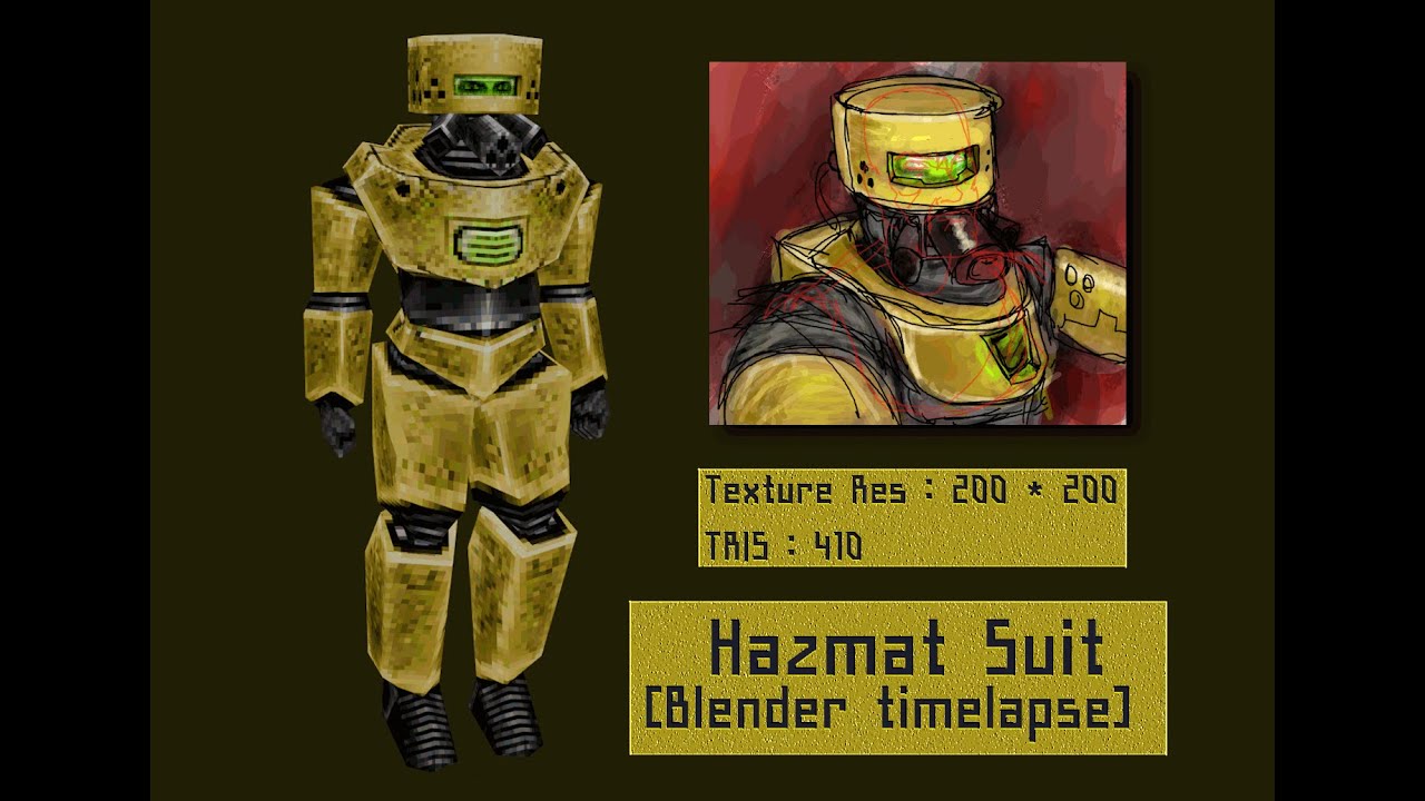[timelapse] Blender low poly Hazmat Suit
