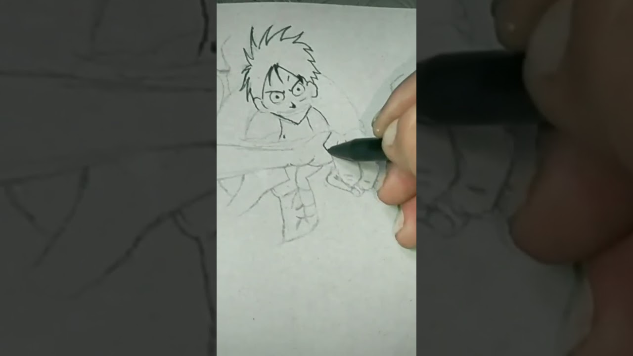 menggambar anime keren ONE piece #anime #lukispensil #lukistembok