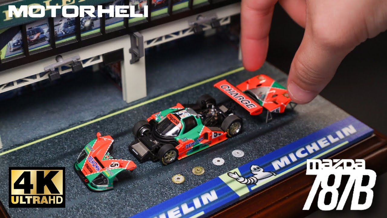 MotorHelix 1:64 - Mazda 787B LeMans 24Hrs RENOWN #55 Winner Car l Cinema Shot 4K Die-cast 