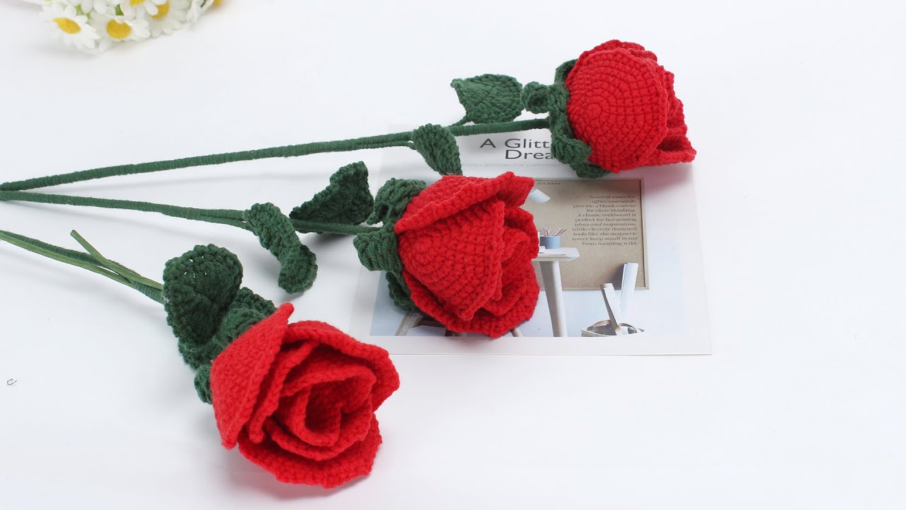 送你们一朵美丽的玫瑰花 crochet rose