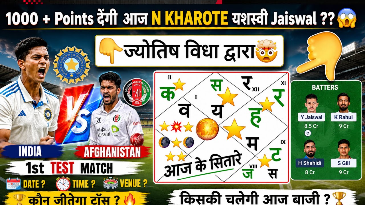 IND vs AFG Test 😱🔥ज्योतिष Match  Prediction  आज कौन जीतेगा ? 