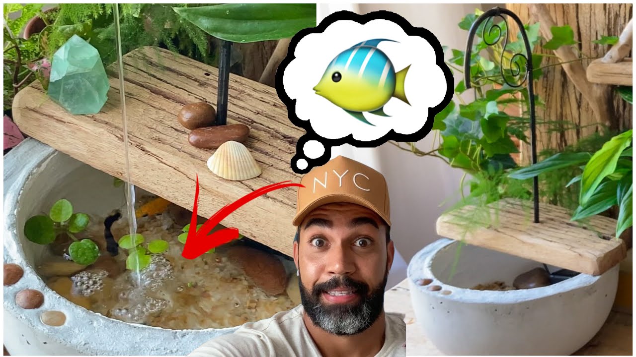 Como fazer uma FONTE D'AGUA MINI | DIY | Fonte p/ peixes | Water Fountain