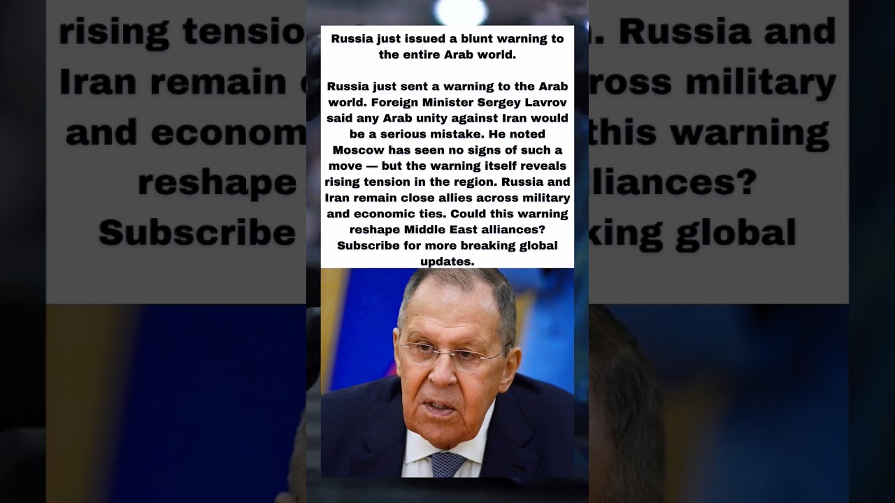 Russia Tells Arab States Not to Unite Against Iran &mdash; Why?