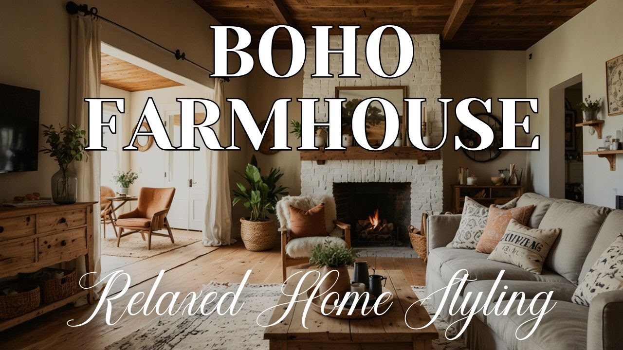 Boho Farmhouse Living Room Ideas with Serenity | Cozy & Relaxed Home Styling