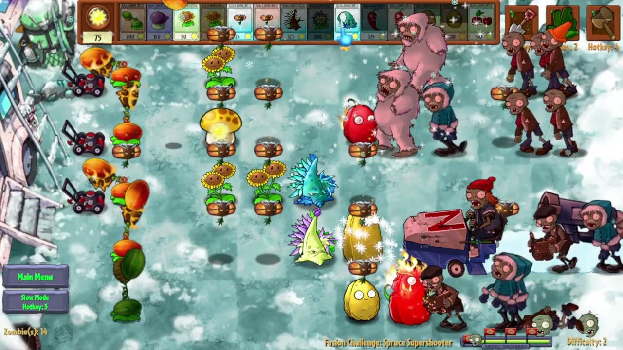 Plants Vs. Zombies Fusion (English) NEW V3.0! | Fusion Challenge | Spruce Supershooter Challenge