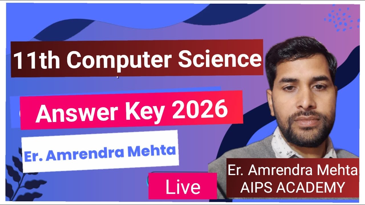 11th Computer Science Answer key 2026