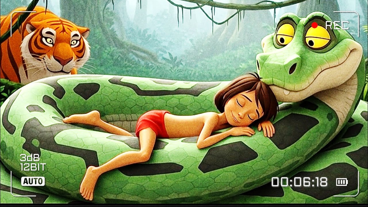 Kaa’s Hypnotic Gaze — Mowgli Falls Under the Spell as Shere Khan Creeps Closer