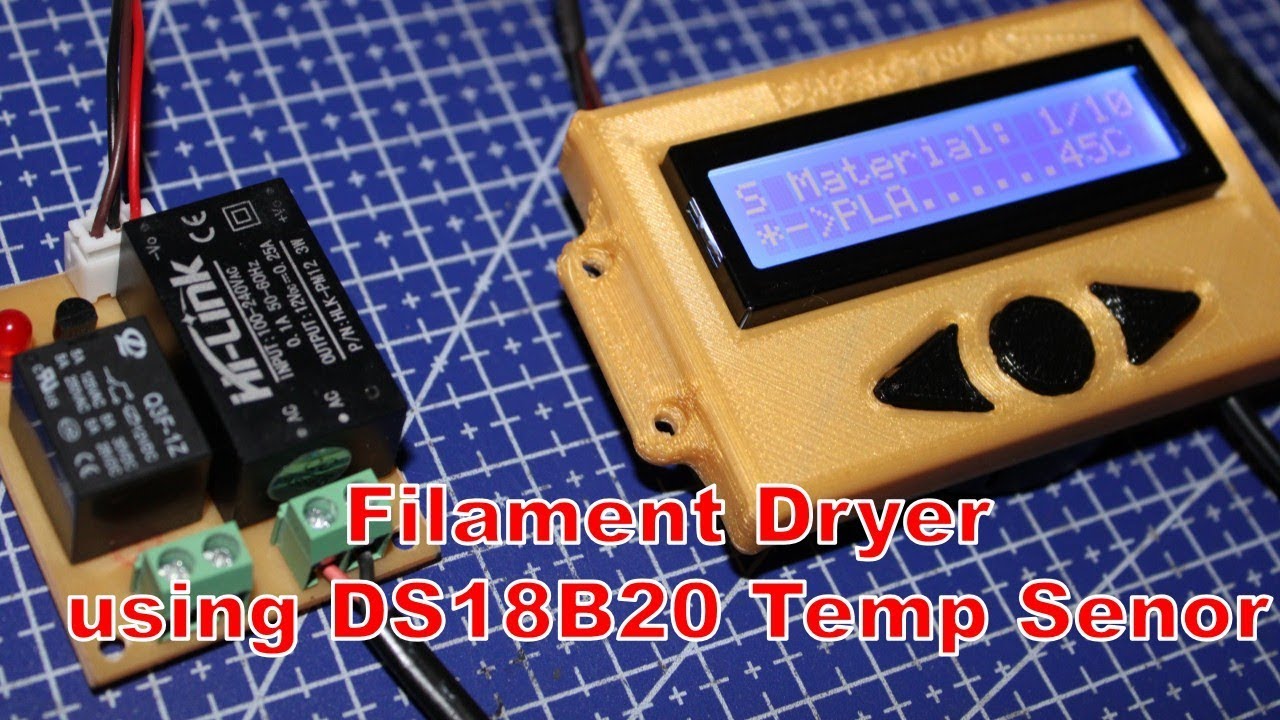 3D Printer Filament Dryer using DS18B20 Temperature Sensor
