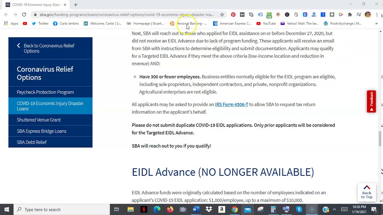 SBA Provides First Round EIDL Advance Guidance for Partial Recipients and Non-Recipients