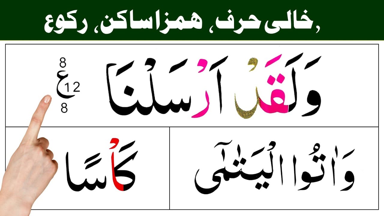 Khali Alif Hamza sakin Or Ruku /Noor ul Quran Daily