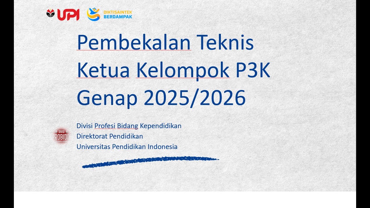 Pembekalan Teknis Mahasiswa PPL P3K UPI Semester Genap 2025/2026