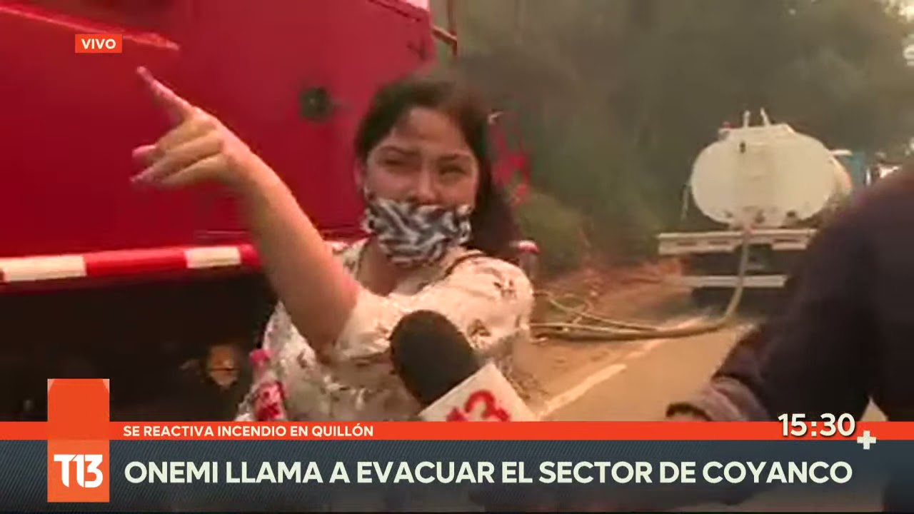 Incendio forestal en Quillón: piden evacuar sector Coyanco por reactivación del fuego