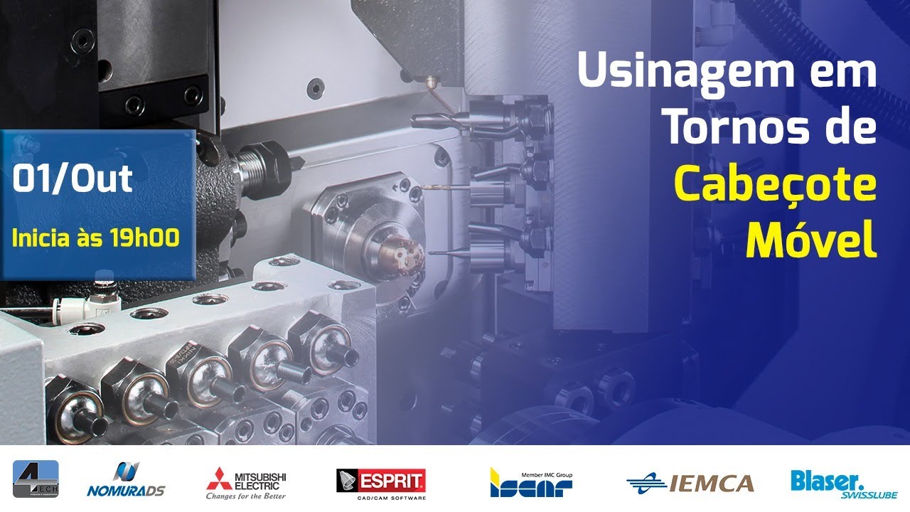 Webinar Usinagem em Tornos de Cabeçote Móvel 19h00