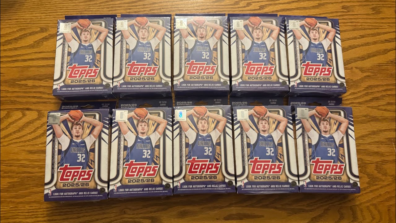 Открываем 10 коробок с баскетбольными мячами Topps NBA сезона 2025-26 (распаковка и обзор)