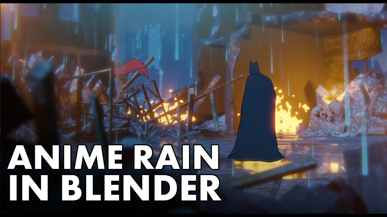 2D ANIME RAIN EFFECT (BLENDER GREASE PENCIL)