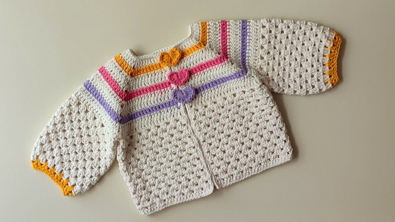 EASY CROCHET ♥️HER YAŞ İÇİN ÖLÇÜ VERDİĞİM TIĞ İŞİ HIRKA YAPIMI ♥️ ŞAHANE OLDU♥️KALPLİ HIRKA♥️CROCHET