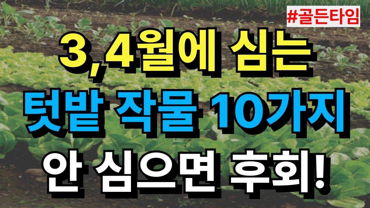 3,4월에 꼭 심어야 하는 텃밭 작물 10가지 추천ㅣ#청년농기계 #농업정보 #작물