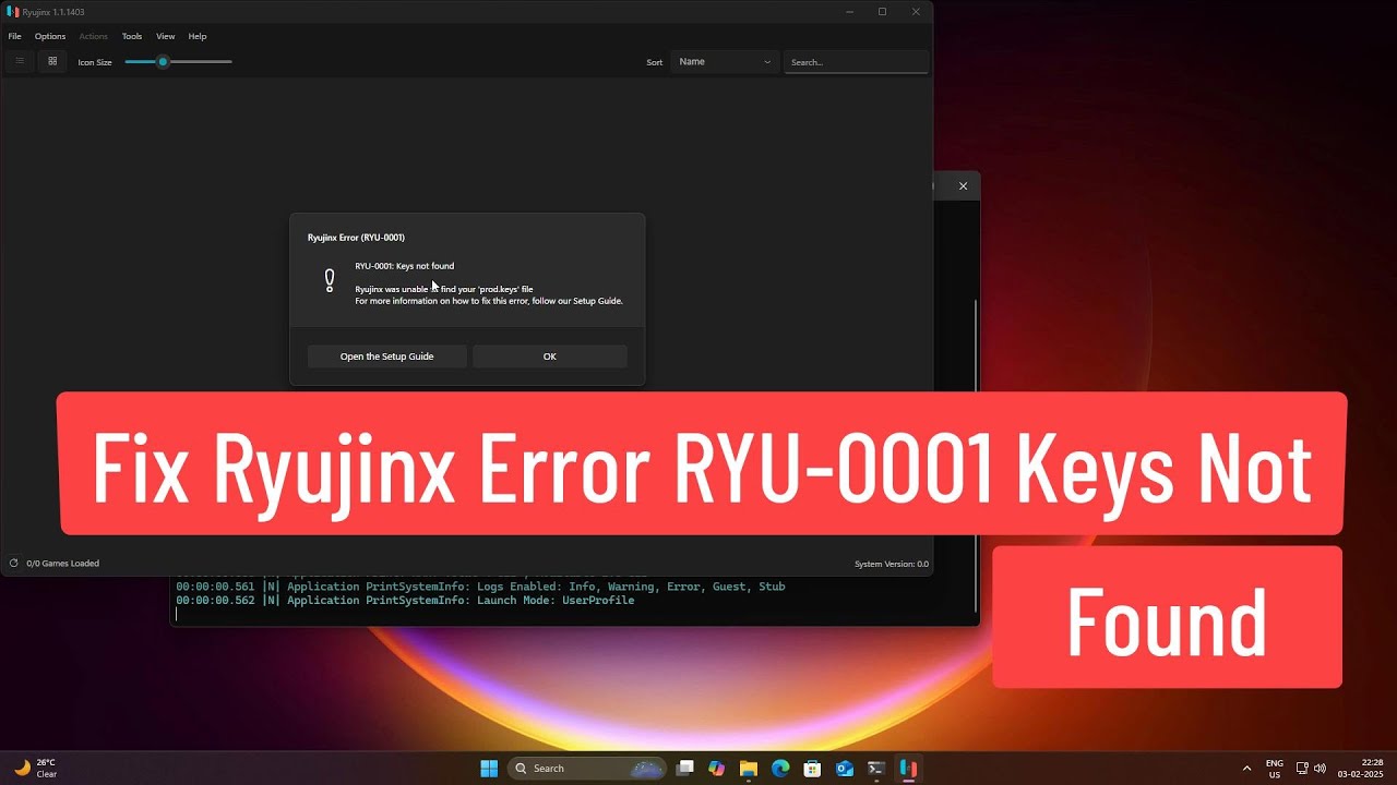 Fix Ryujinx Error RYU-0001 Keys Not Found