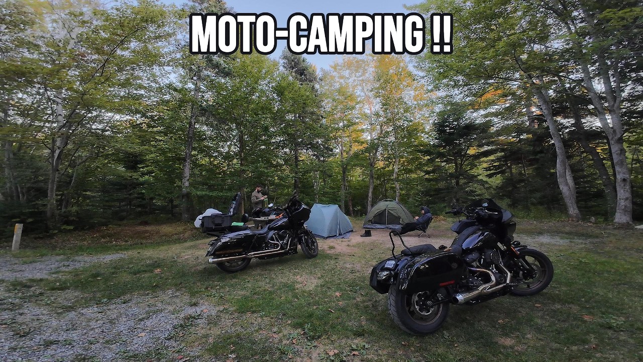 Moto Camping à l'entrée de la cabot trail | Biketrip dans les maritimes épisode 2