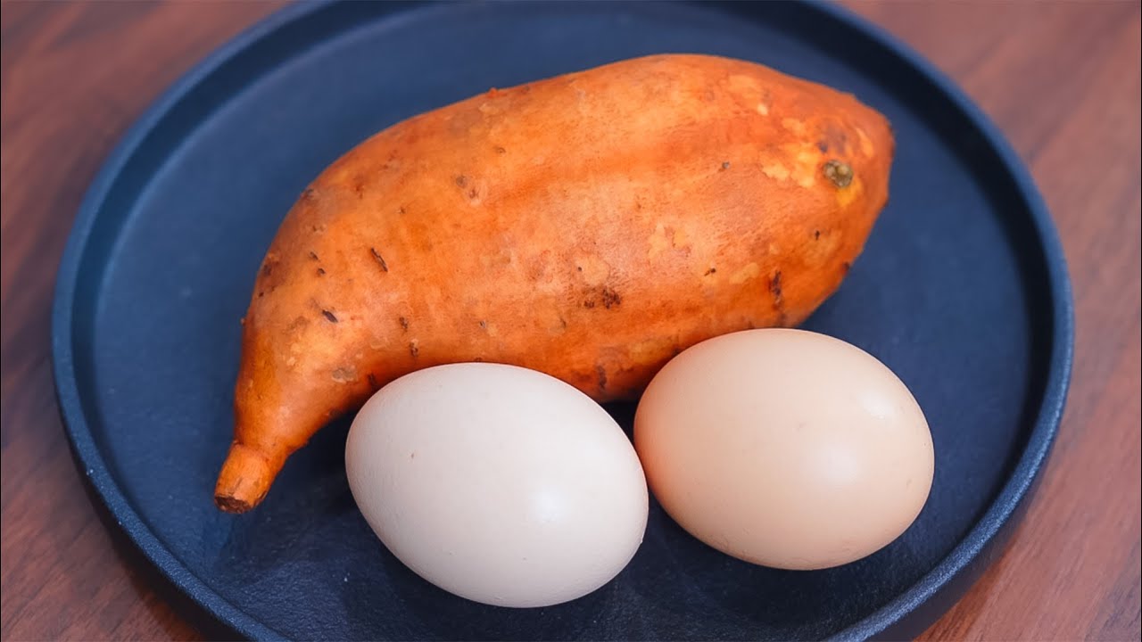 고구마와 계란을 이렇게 드세요😃!고구마를 가장 맛있게 먹는 방법👍! 고구마 요리