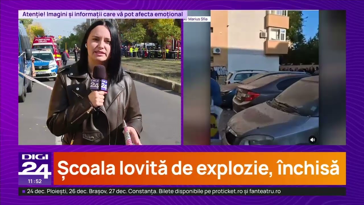 Momentul exploziei dintr-un bloc din Rahova, surprins într-un magazin de camerele de supraveghere