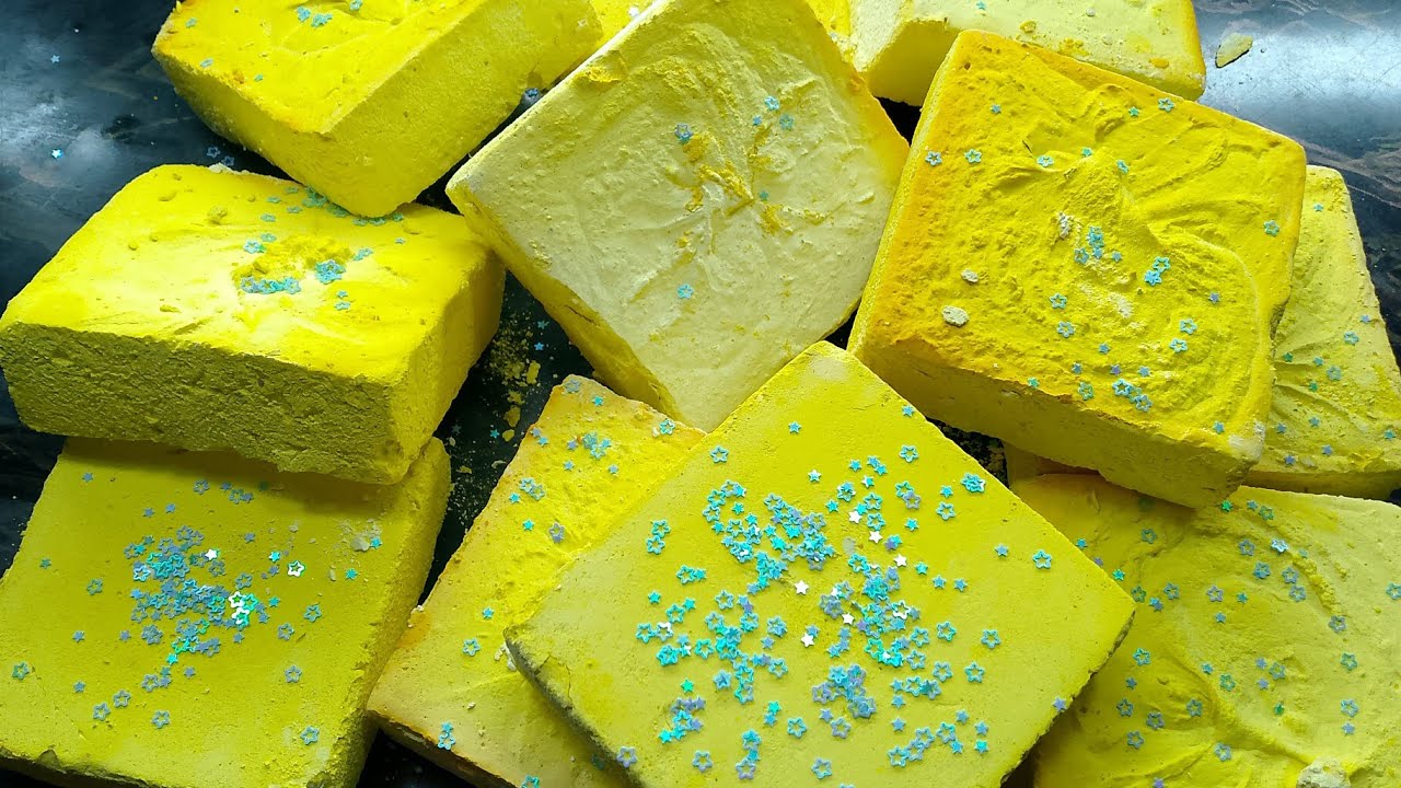 CRUSHING Yellow Gym Chalk SOUNDS for ASMR