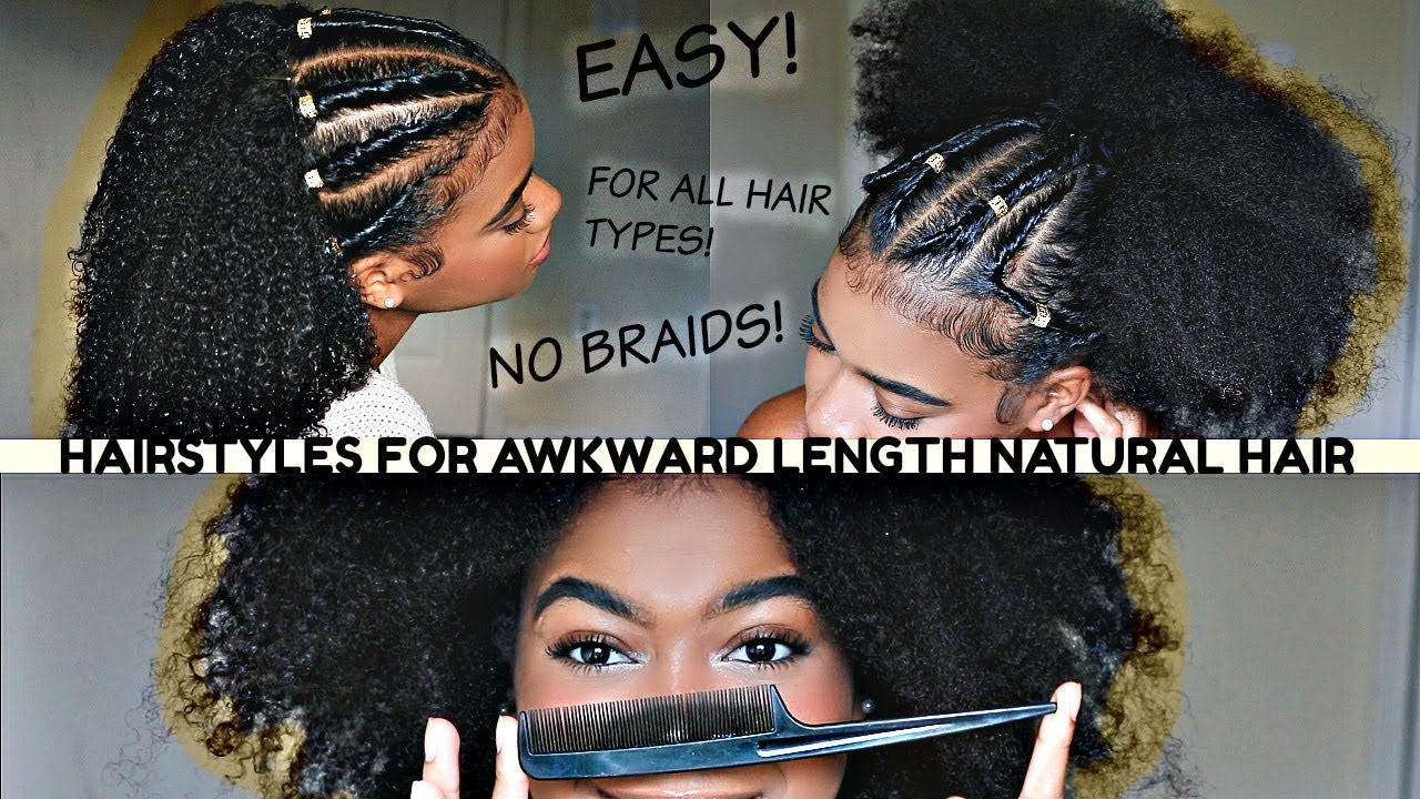 EASY Awkward Length Natural Hairstyles (FOR SHORT, LONG OR TRANSITIONING HAIR!)