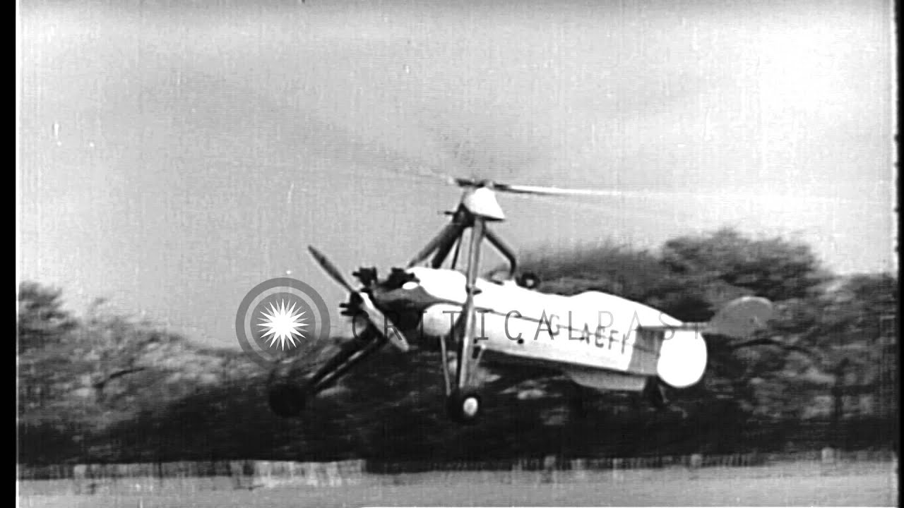 Prototype Cierva C.30 Autogyro in operation. It lands under rotor power only. It ...HD Stock Footage