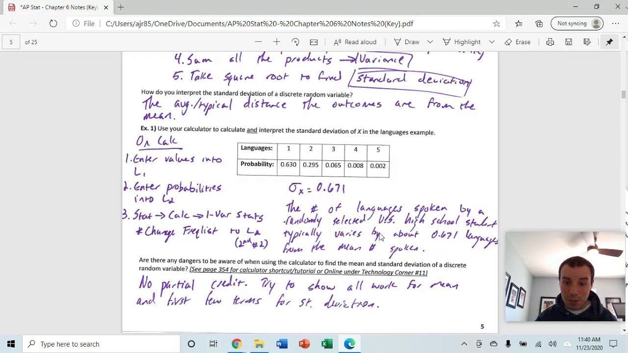 AP Stat - 6.1 Discrete Random Variables