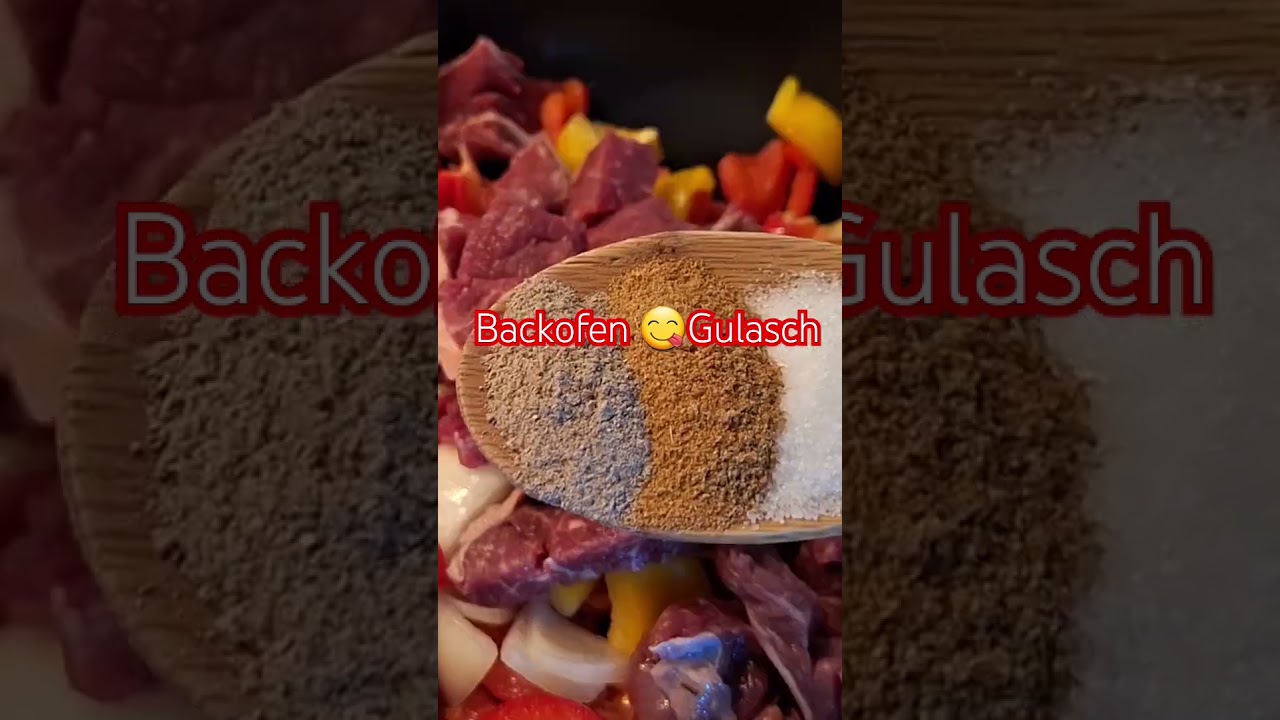 Gulasch in Backofen zubereitet,schnell,einfach und lecker 😋