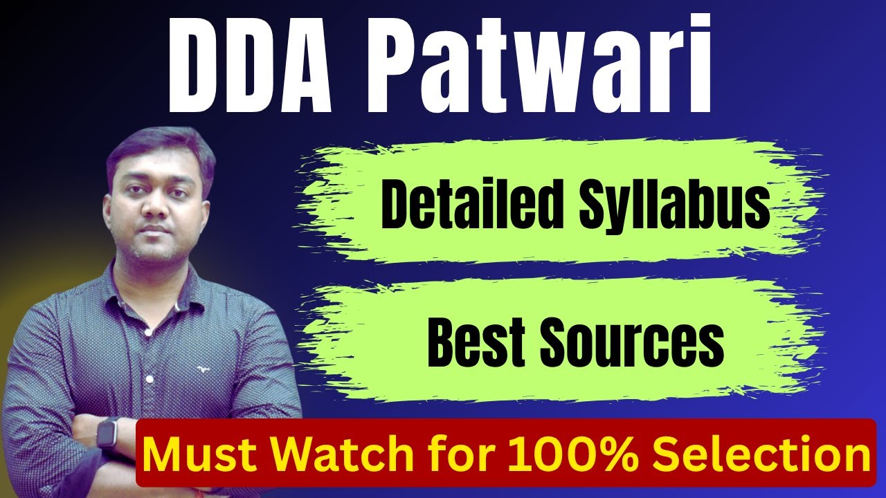 DDA Patwari 2025 - Detailed Syllabus & Best Sources  || Nishant eAcademy