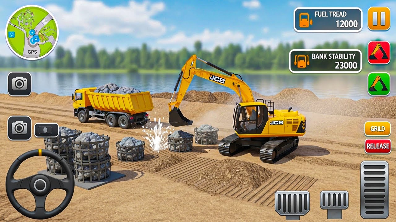 JCB Construction Simulator 3D - Real JCB Excavator Crane Game - Android Gameplay
