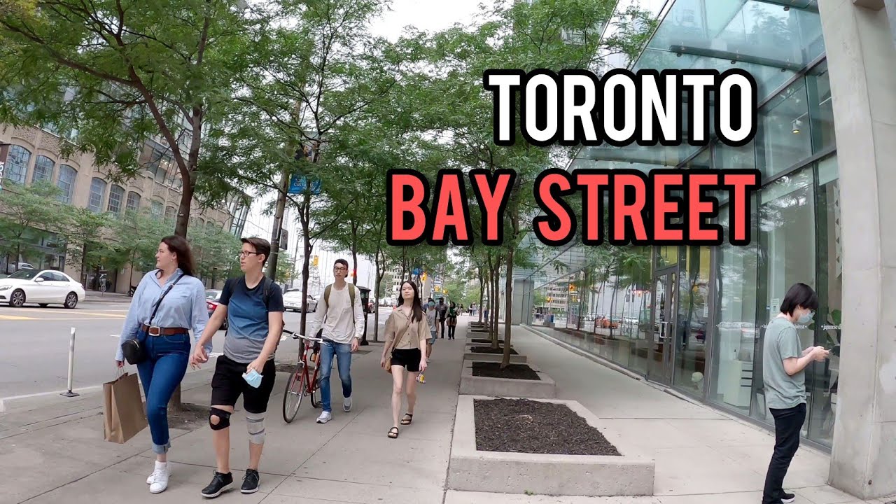 Toronto Downtown Bay Street August 2021 Canada 4k