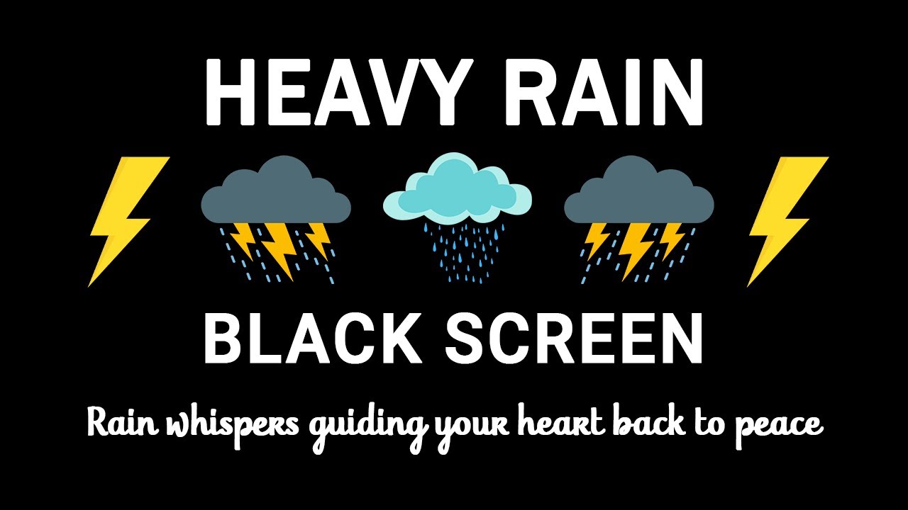 Heavy Thunderstorm Rain Sounds BLACK SCREEN | Deep Sleep and Total Relaxation