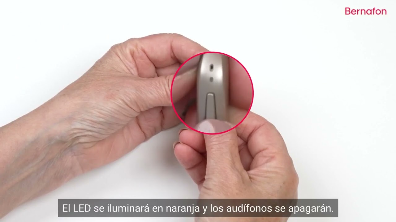 Cómo encender y apagar los audífonos Bernafon Encanta miniRITE
