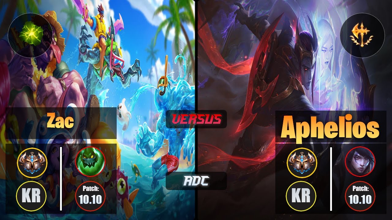 Challenger ZAC [Aftershock] (ADC) VS  APHELIOS - Challenger KR Patch 10.10