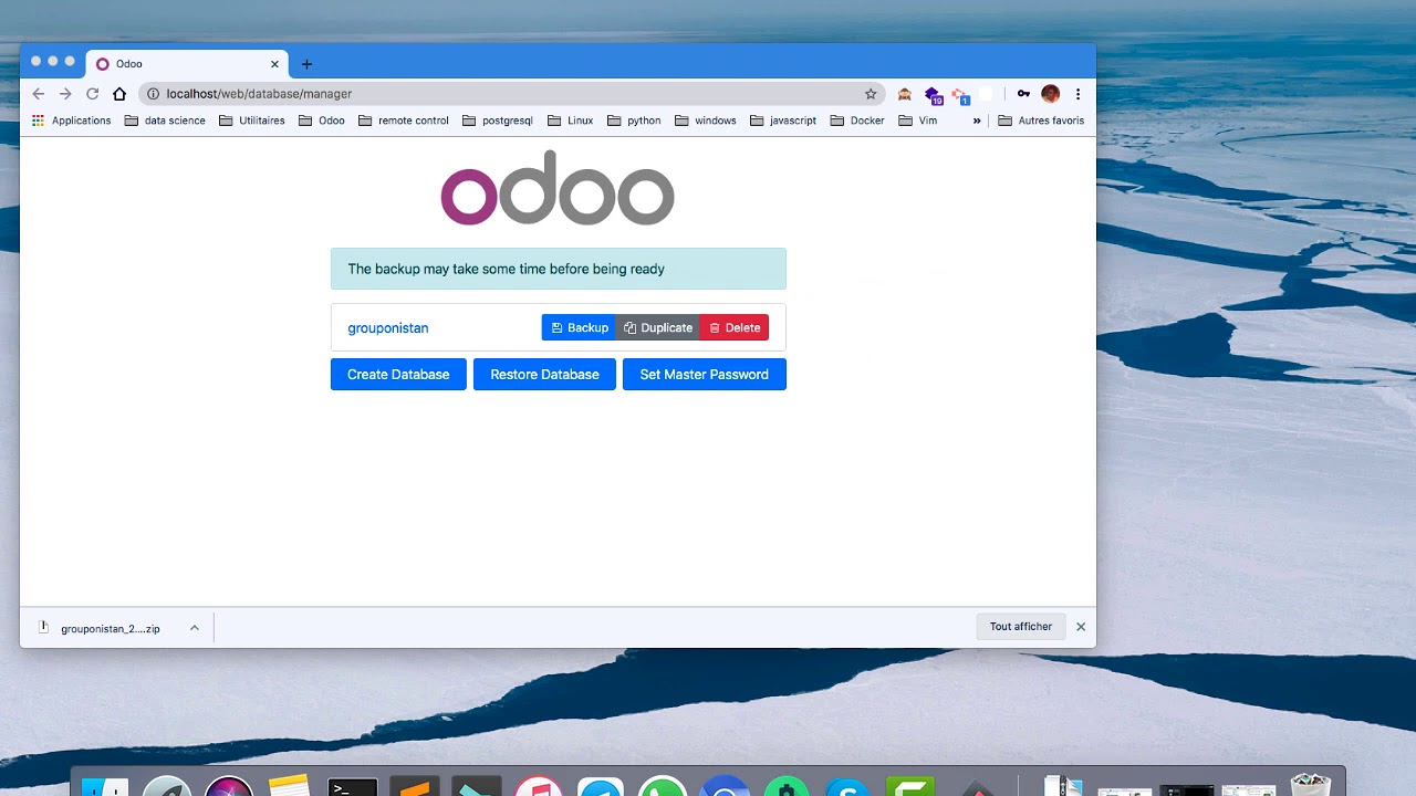 Odoo: sauvegarde restauration (Part 1)