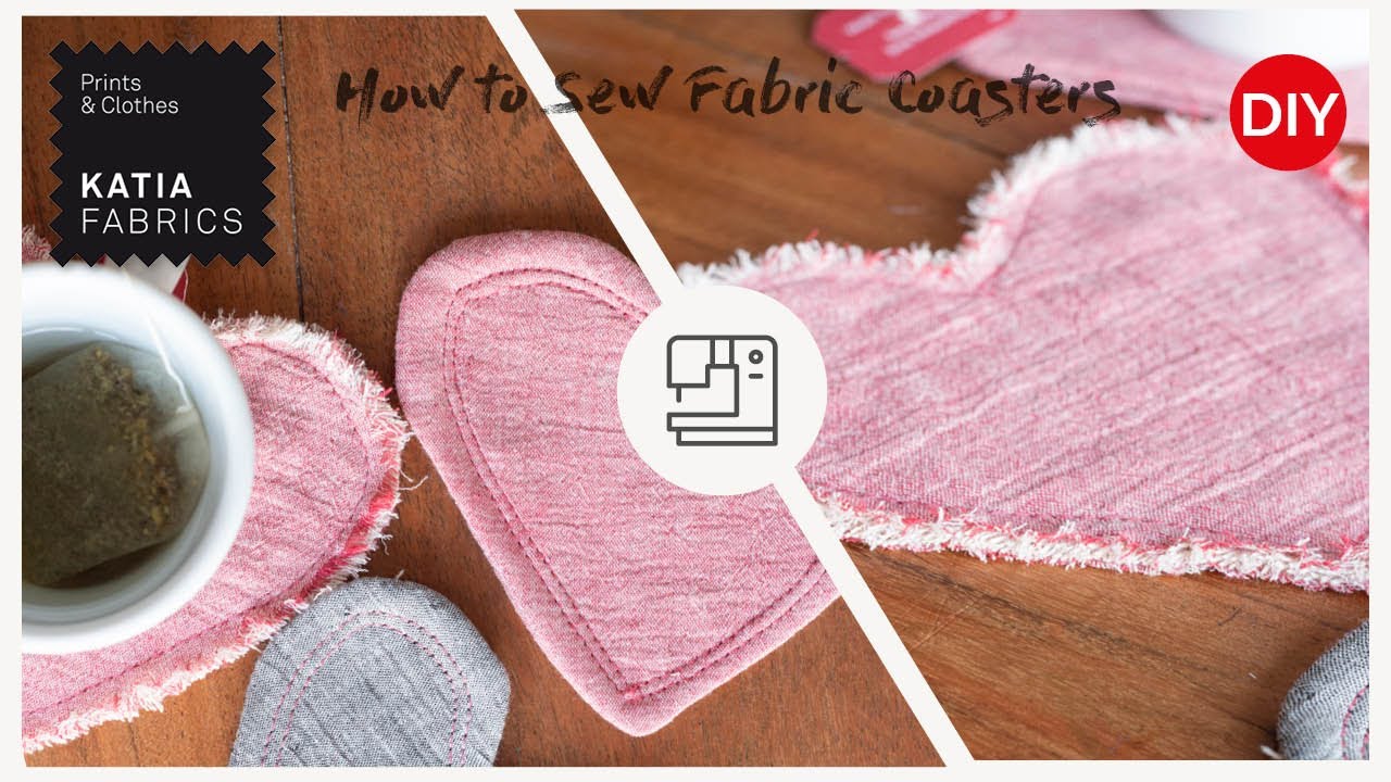Cómo coser 2 posavasos de tela con forma de corazón ☕❤