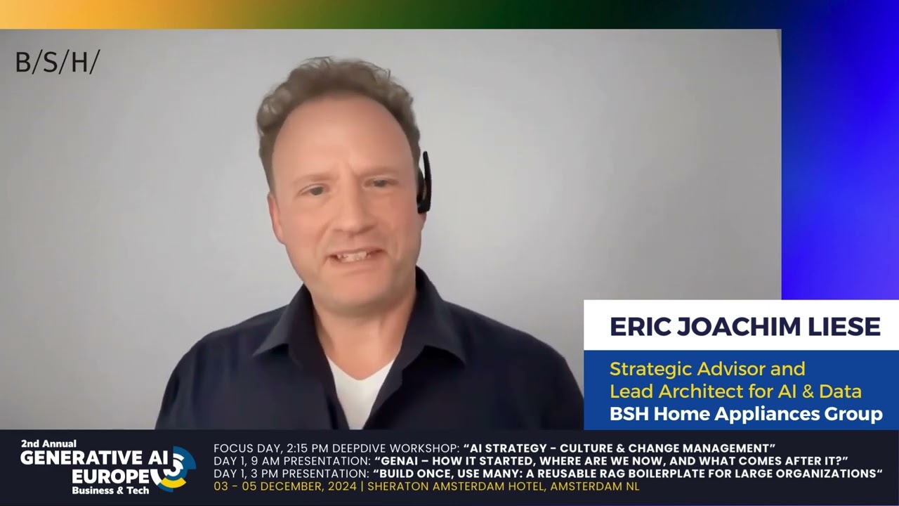 GENERATIVE AI EUROPE 2024   Interview Eric Joachim Liese BSH Home Appliances Group