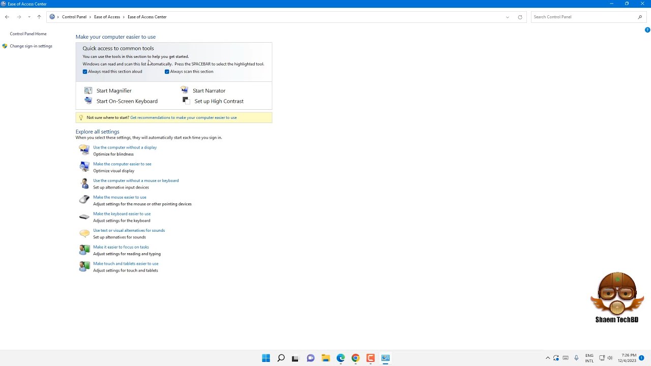 How To Open Ease of Access Center on Windows 11
