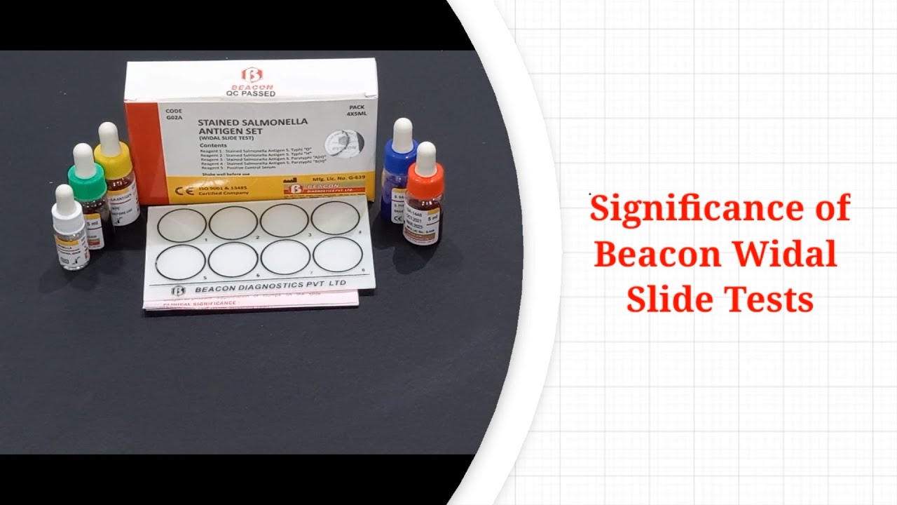 Beacon Widal Slide Test | Stained Salmonella Antigen Set for Widal | Beacon Diagnostics