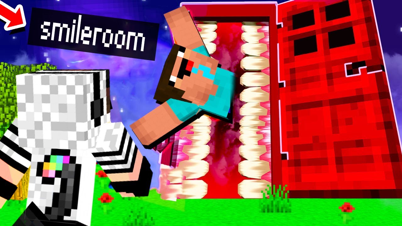 NOOB VS POŽIRAVÝ POKOJ -  SCP SMILE ROOM MINECRAFT 3 RÁNO!
